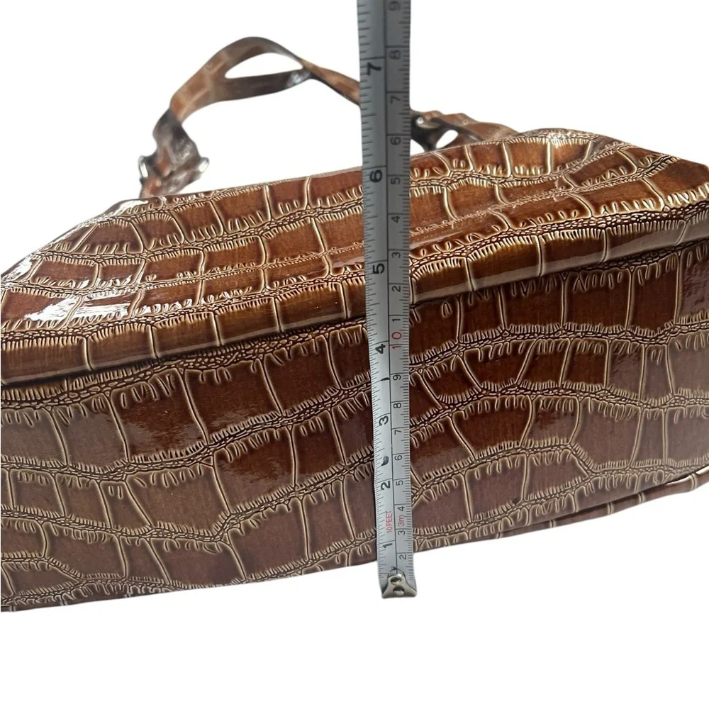 Vintage Sag Harbor 90s Y2K Brown Faux Croc Shoulder Bag